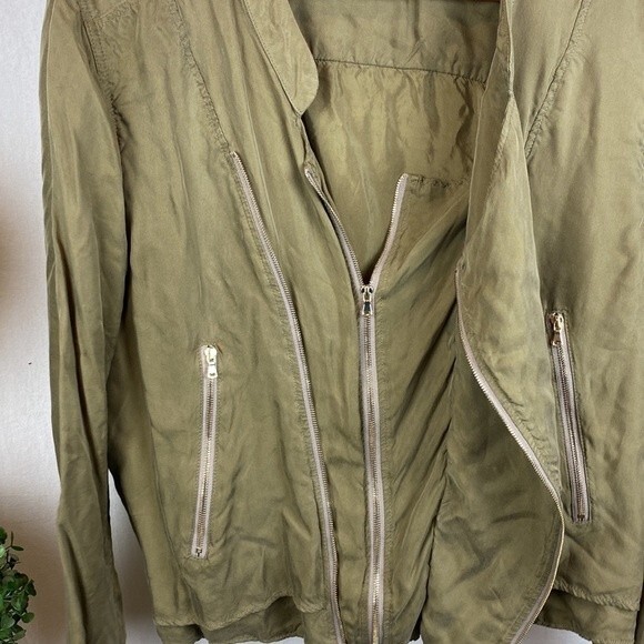 BLANK NYC Brown Zip Up Cropped Style Long Sleeve 89A-9296NO Moto Jacket L - Picture 5 of 7